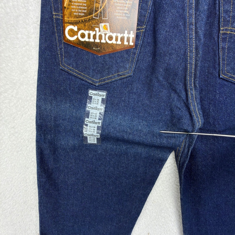 Carhartt Traditional Fit Straight Leg Jeans Men 33x36 B18 PRW Prewashed NWT NOS - Picture 7 of 7